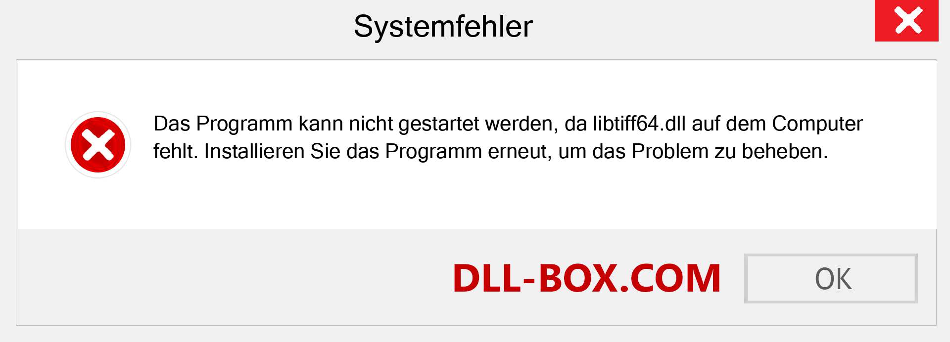 libtiff64.dll-Datei fehlt?. Download für Windows 7, 8, 10 - Fix libtiff64 dll Missing Error unter Windows, Fotos, Bildern