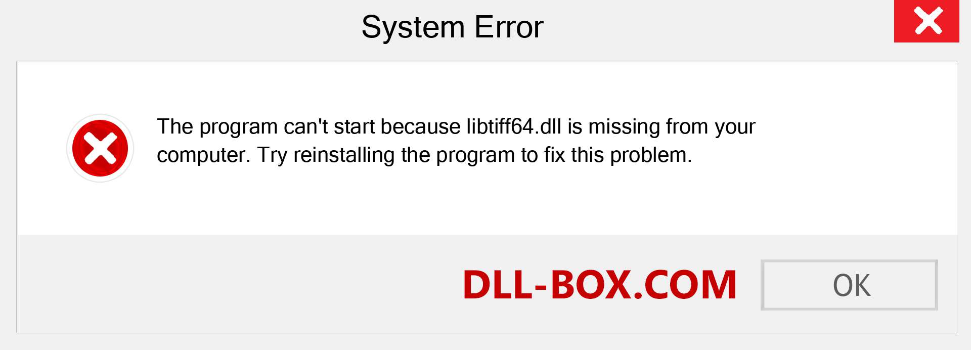  libtiff64.dll file is missing?. Download for Windows 7, 8, 10 - Fix  libtiff64 dll Missing Error on Windows, photos, images